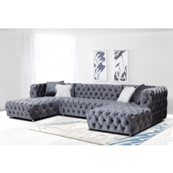 Ghế Sofa bọc nỉ nhung xanh navi