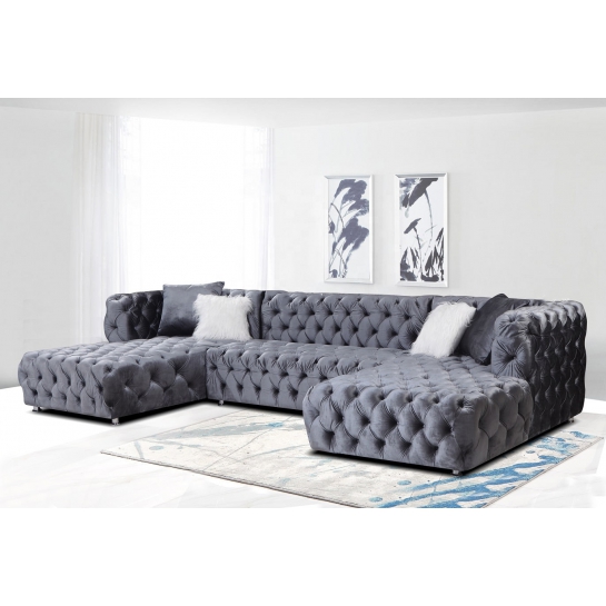 Ghế Sofa bọc nỉ nhung xanh navi