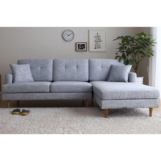 Ghế Sofa chữ L vải nỉ xanh navi