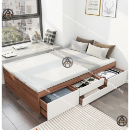 Giường ngủ gỗ đẹp có ngăn kéo HTA