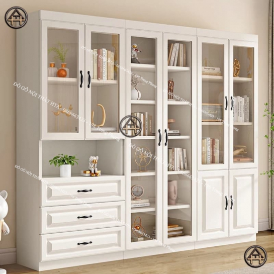 Tủ trưng bày phòng khách gỗ MDF cao cấp HTA