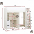 Giường tầng 1m2 HTA (có bàn học)