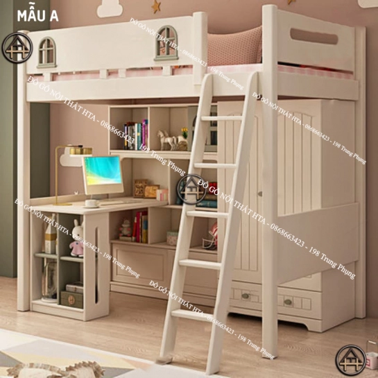 Giường ngủ 2 tầng thông minh cho bé HTA