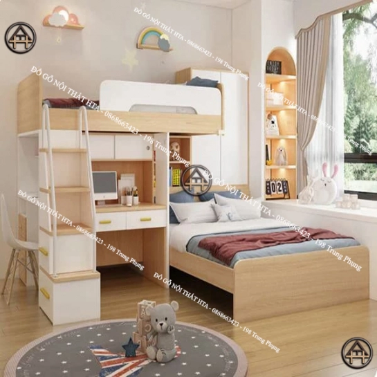Giường ngủ 2 tầng thông minh cho bé HTA