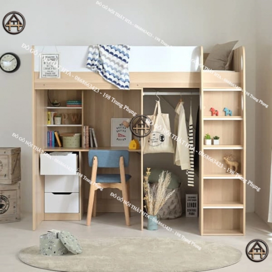 Giường ngủ 2 tầng thông minh cho bé HTA