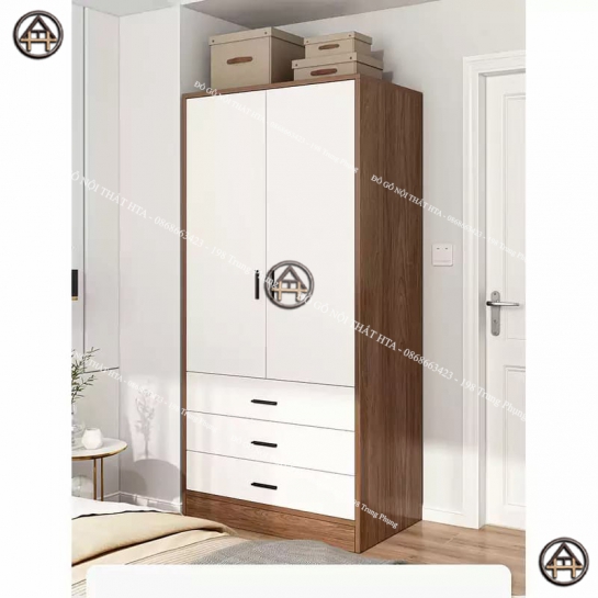 Tủ quần áo gỗ MDF rẻ đẹp HTA