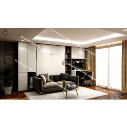 Giường thông minh gấp đứng kết hợp ghế sofa hiện đại HTA