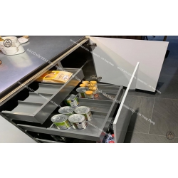 Tủ bếp inox có ngăn kéo cho nhà bếp nhỏ