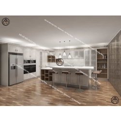 Tủ bếp thùng nhựa cánh acrylic thích hợp cho nhà nhỏ