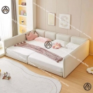Giường phản da PU thông minh Đồ gỗ nội thất HTA