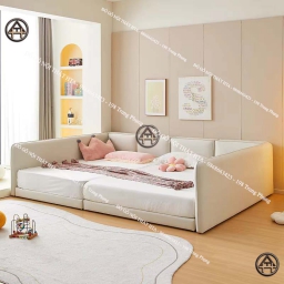 Giường phản da PU thông minh Đồ gỗ nội thất HTA