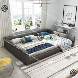 Giường phản da PU cao cấp Đồ gỗ nội thất HTA