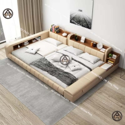 Giường phản da Pu đa chức năng Đồ gỗ nội thất HTA