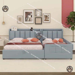 Giường nệm cho mẹ và bé tích hợp ngăn kéo, cổng sạc Đồ gỗ nội thất HTA