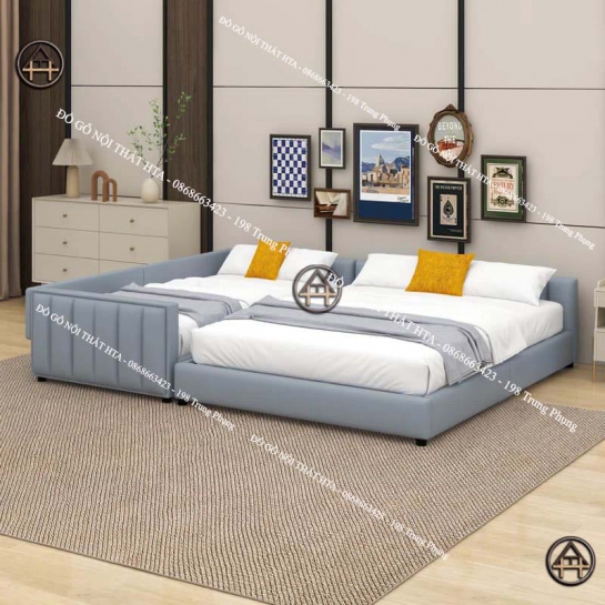 Giường nệm cho gia đình đẹp cỡ Queen Đồ gỗ nội thất HTA