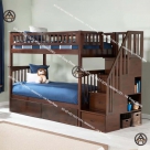 Giường tầng bằng gỗ có cầu thang lưu trữ Đồ Gỗ Nội Thất HTA