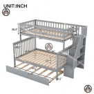 Giường 3 tầng đẹp gỗ tự nhiên Đồ Gỗ Nội Thất HTA