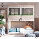 Giường 2 tầng hình nhà đẹp Đồ Gỗ Nội Thất HTA