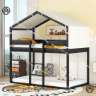 Giường tầng đẹp hình mái nhà cho bé Đồ Gỗ Nội Thất HTA