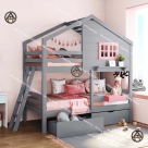 Giường tầng hình mái nhà có ngăn kéo Đồ Gỗ Nội Thất HTA
