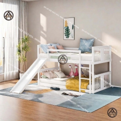 Giường tầng có cầu trượt Đồ Gỗ Nội Thất HTA