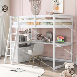 Giường tầng có bàn làm việc Đồ Gỗ Nội Thất HTA