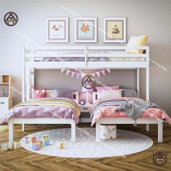 Giường tầng 3 giường cho bé trai bé gái Đồ Gỗ Nội Thất HTA