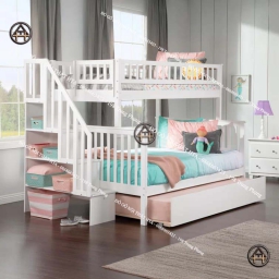 Giường tầng đẹp kết hợp cầu thang hộp Đồ Gỗ Nội Thất HTA