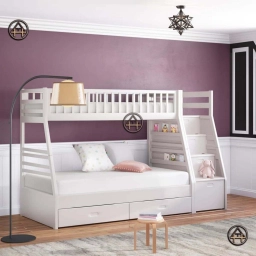 Giường tầng trẻ em có bậc thang lưu trữ Đồ Gỗ Nội Thất HTA