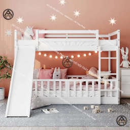 Giường tầng có cầu trượt đẹp Đồ Gỗ Nội Thất HTA