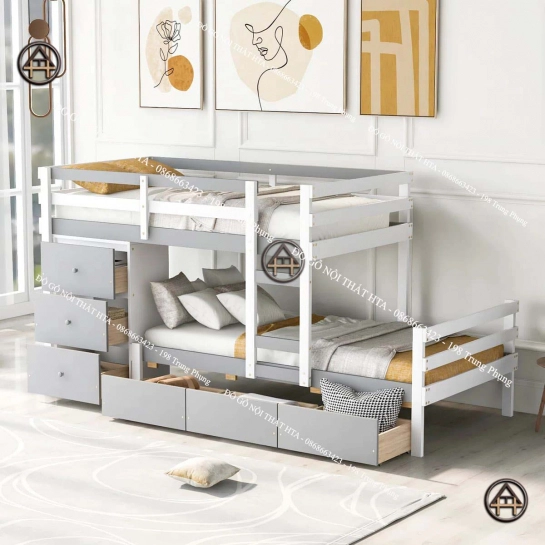 Giường tầng gỗ hình ngôi nhà hiện đại Đồ Gỗ Nội Thất HTA