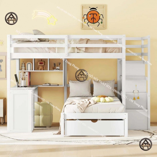 Giường ngủ 2 tầng thông minh cho bé HTA