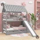 Giường 3 tầng có cầu trượt ngộ nghĩnh - Đồ Gỗ Nội Thất HTA