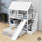 Giường 3 tầng có cầu trượt ngộ nghĩnh - Đồ Gỗ Nội Thất HTA