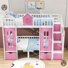 Giường tầng có bàn học cho bé thông minh, tiện lợi - Đồ Gỗ Nội Thất HTA