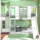 Giường 2 tầng hình ngôi nhà hiện đại cho bé trai, bé gái