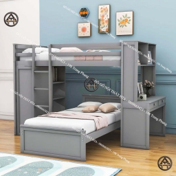 Giường tầng có 2 bàn học - Khơi nguồn cảm hứng học tập cho bé