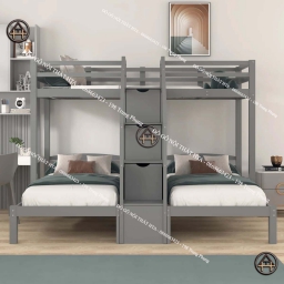 Giường tầng có 1 giường trên 2 giường dưới - Giải pháp hoàn hảo cho phòng ngủ nhỏ gọn