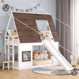 Giường tầng có cầu trượt đẹp cho bé 5-10 tuổi