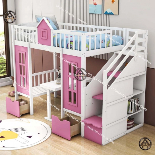 Giường ngủ 2 tầng thông minh cho bé HTA