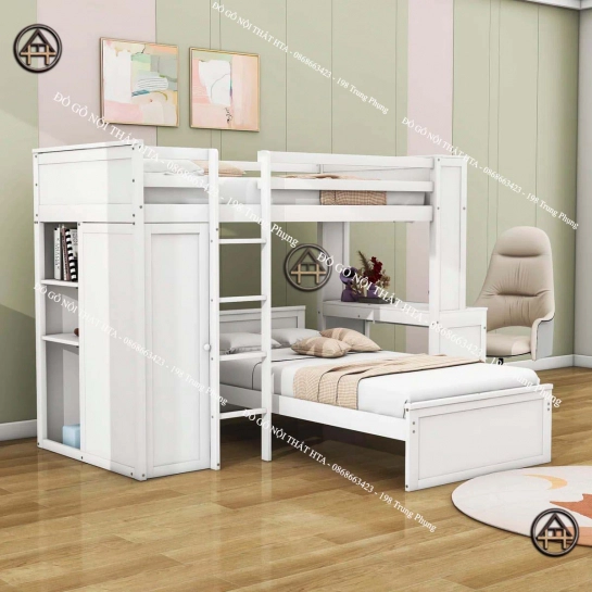 Giường ngủ 2 tầng thông minh cho bé HTA