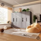 Tủ quần áo gỗ giá rẻ có 6 cánh lớn cho phòng ngủ hoặc phòng khách