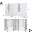 Tủ quần áo 8 cánh có ngăn kéo và gương