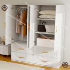 Tủ quần áo gỗ đẹp giá rẻ màu trắng tinh tế, thanh lịch