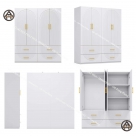 Tủ quần áo gỗ đẹp giá rẻ màu trắng tinh tế, thanh lịch