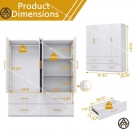 Tủ quần áo gỗ đẹp giá rẻ màu trắng tinh tế, thanh lịch