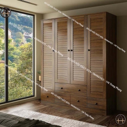 Tủ quần áo cửa chớp có ngăn kéo rộng rãi, nhiều không gian lưu trữ