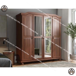 Tủ quần áo gỗ đẹp cao cấp phong cách tân cổ điển