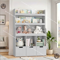 Tủ sách gỗ cho bé cho phòng ngủ nhỏ