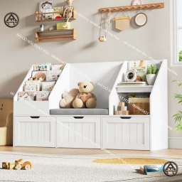 Kệ trưng bày sách và đồ trang trí, có ngăn kéo lưu trữ đồ dùng